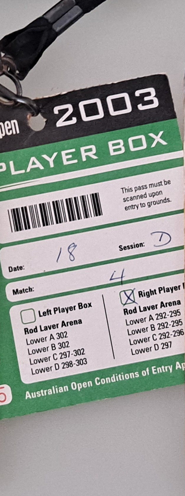 AO 2003 — Player Box